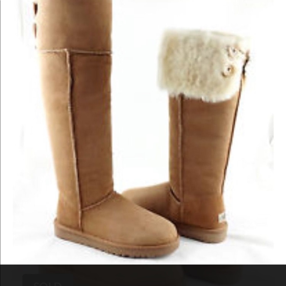 Ugg Bailey Button Over The Knee chestnut size 10 new in box